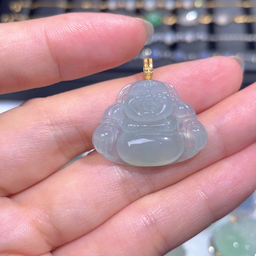 颈饰18K金镶嵌翡翠翡翠