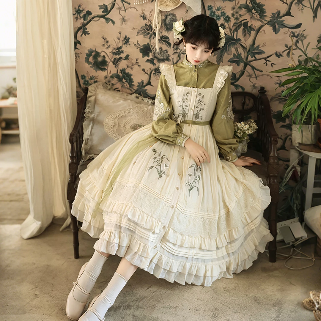 锦慕百合诗中国风汉元素日常小清新少女新中式上衣吊带裙套装