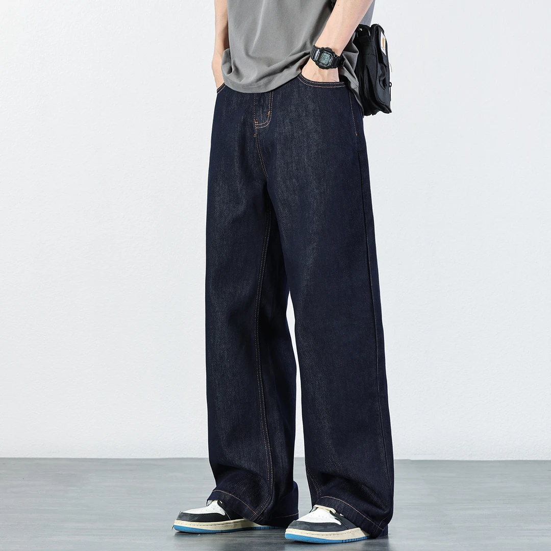 美式宽松复古水洗原色牛仔裤男2025夏季莱赛尔天丝凉感直筒裤子潮