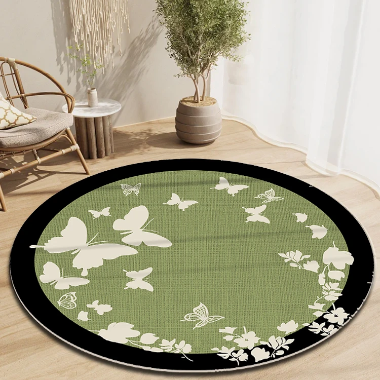 MissHouse小屋 中古风圆形地毯轻奢高级防滑家用沙发茶几床边毯