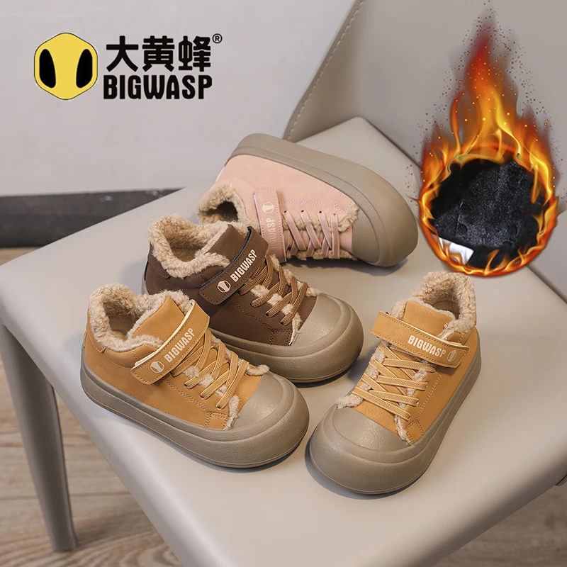马丁靴大黄蜂童鞋2025冬季棉鞋儿童鞋保暖运动鞋百搭鞋子男女童鞋