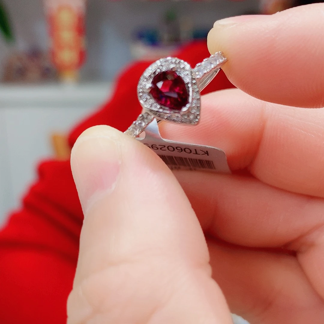 碧玺戒指银S925镶嵌戒指超美