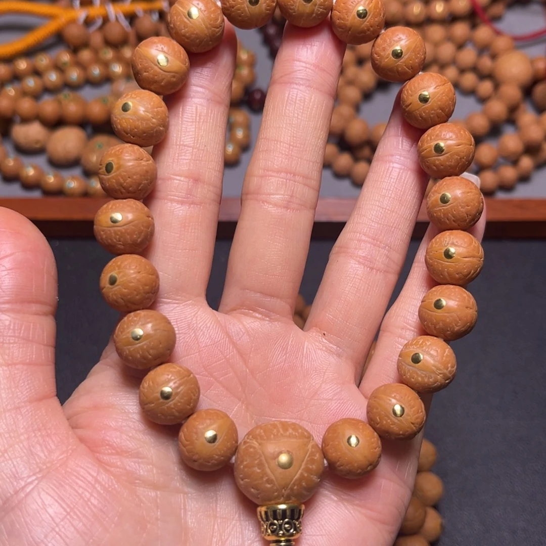 凤眼菩提吊坠12+mm2025铜钉手串