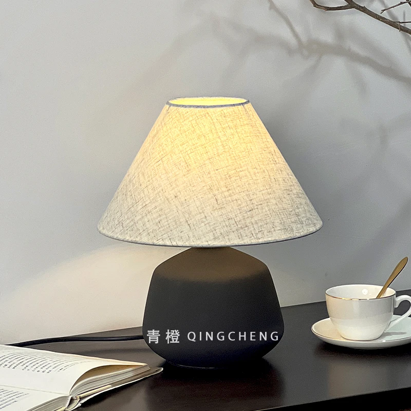 侘寂风陶罐台灯民宿复古简约高级感日式禅意酒店客厅卧室氛围灯