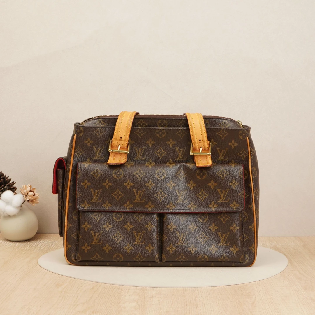 95新 LouisVuitton/路易威登 路易威登骆驼包中号老花/DS037882