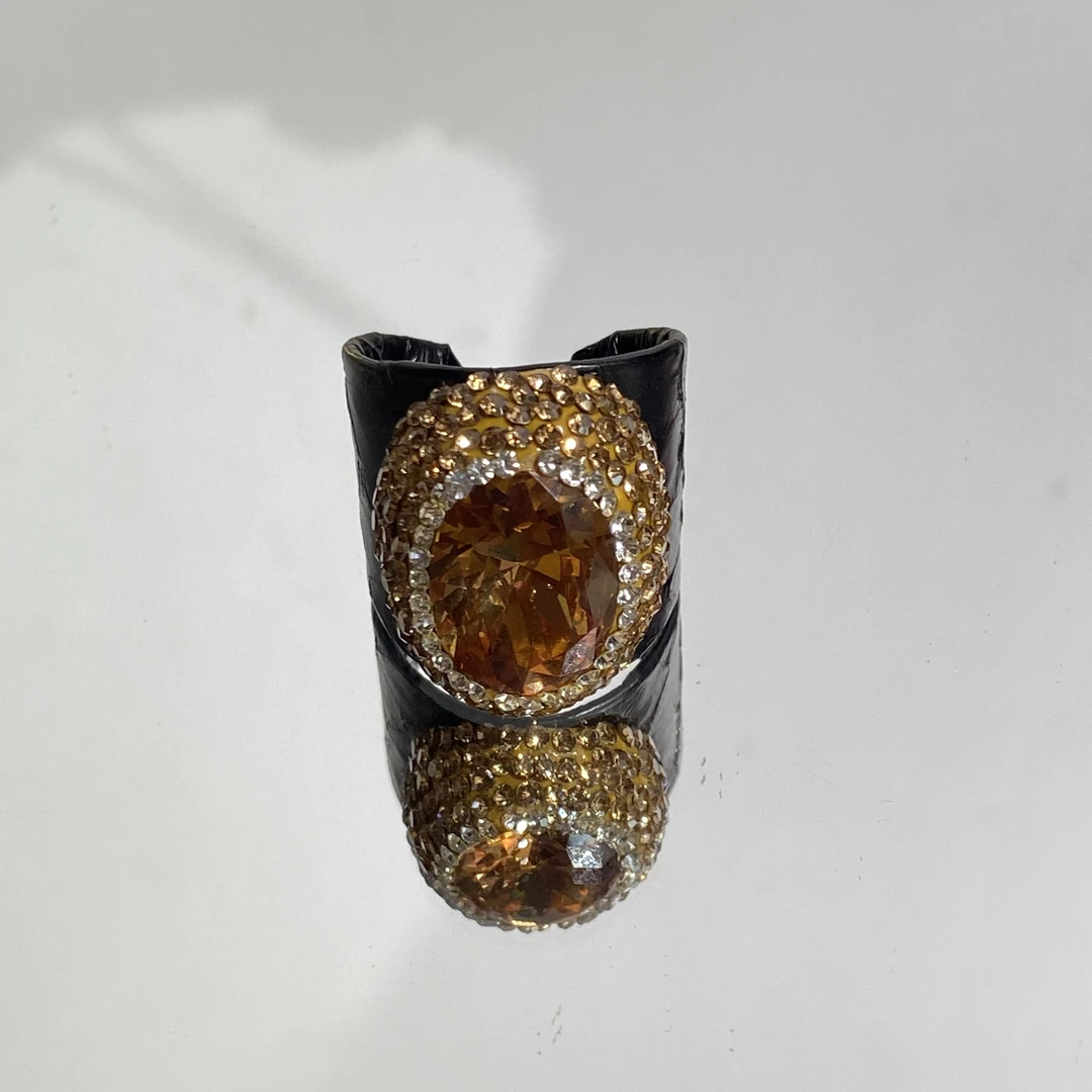 铜合金合成锆石戒指 TTSD 彩色蛋面时尚百搭设计戒指 709