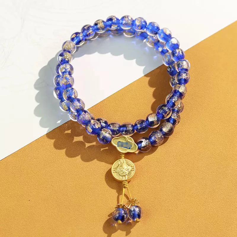 复古手工编织多层合金琉璃古风韵味十足