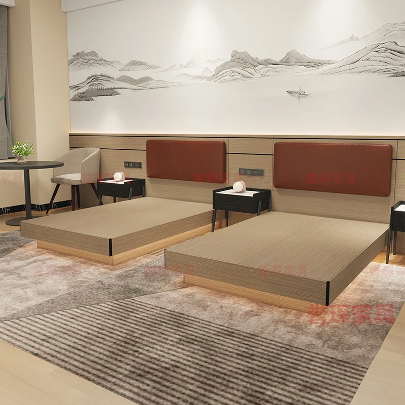 酒店家具标间全套民宿公寓宾馆床客房样板间板式专用客房家具定制