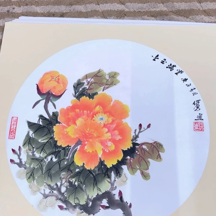 国画花鸟的翅膀和翅膀都是白色的羽毛50.50