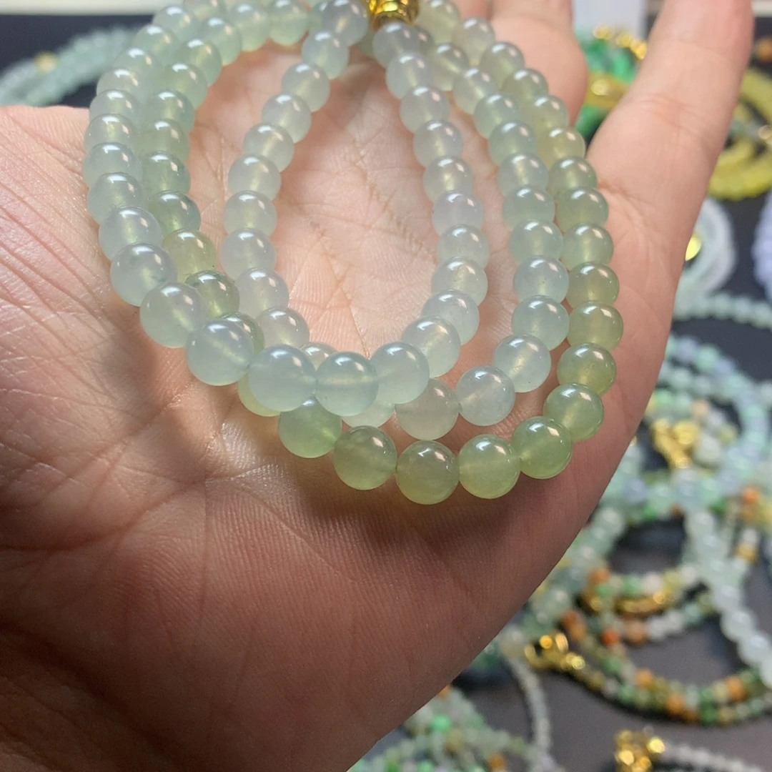 定制翡翠未镶嵌卡6.8冰种长串