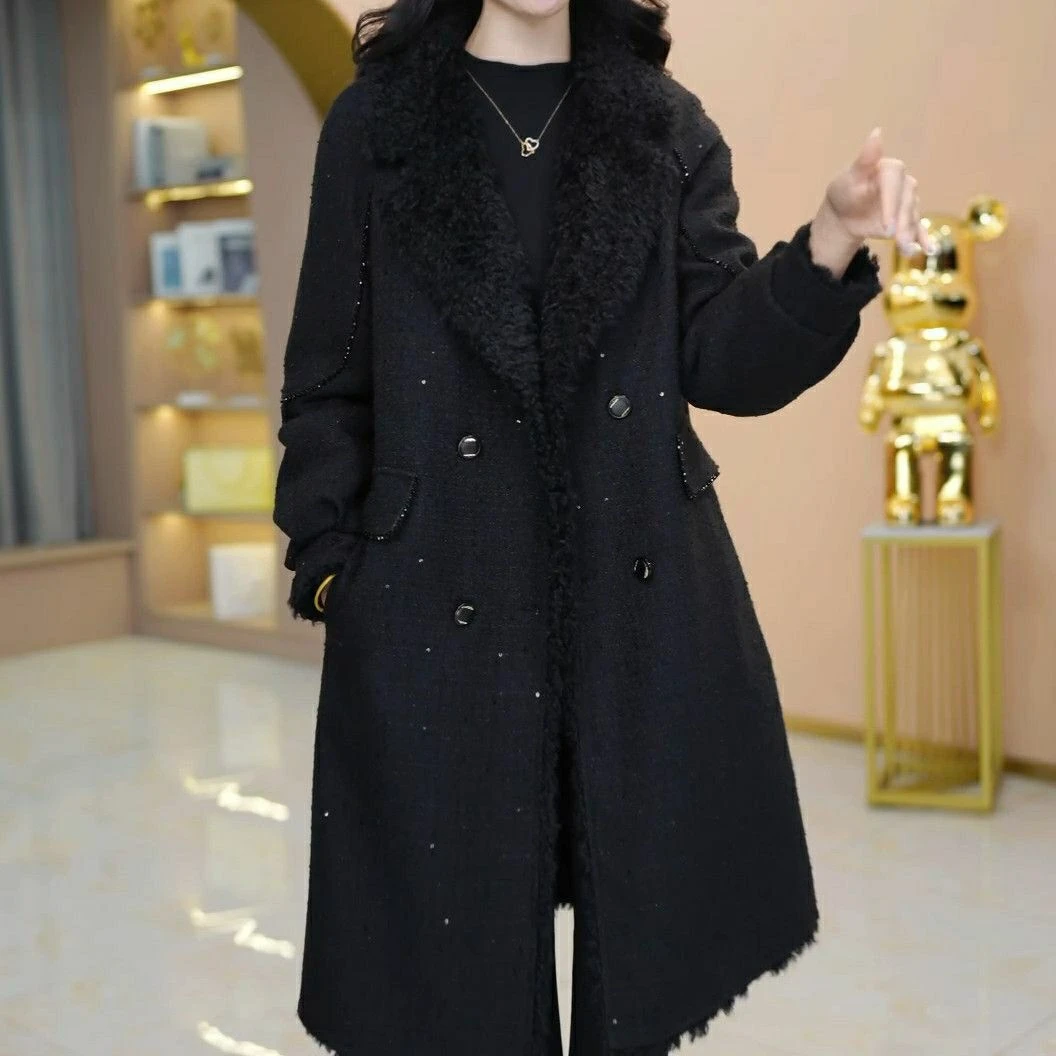 派克加绒外套2025秋冬季新款女装时尚休闲修身洋气中长款大衣开衫
