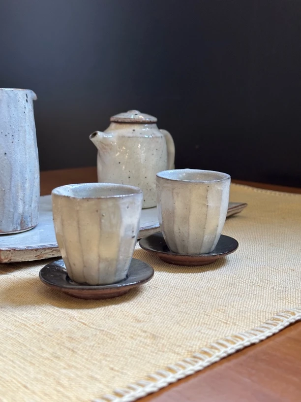 胡文杰手作柴烧粉引主人杯7