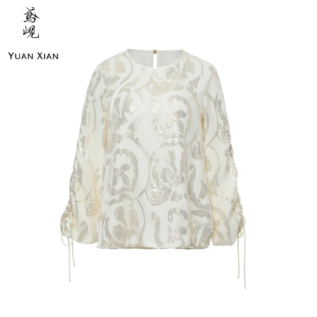 【鸢岘】松间照-抽绳设计套头罩衫YX05100238