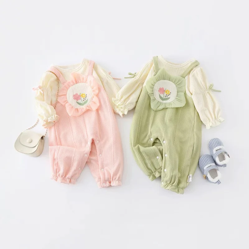 【专属福利】婴幼儿春秋装双层连体衣女宝宝甜美公主哈衣爬服外出服