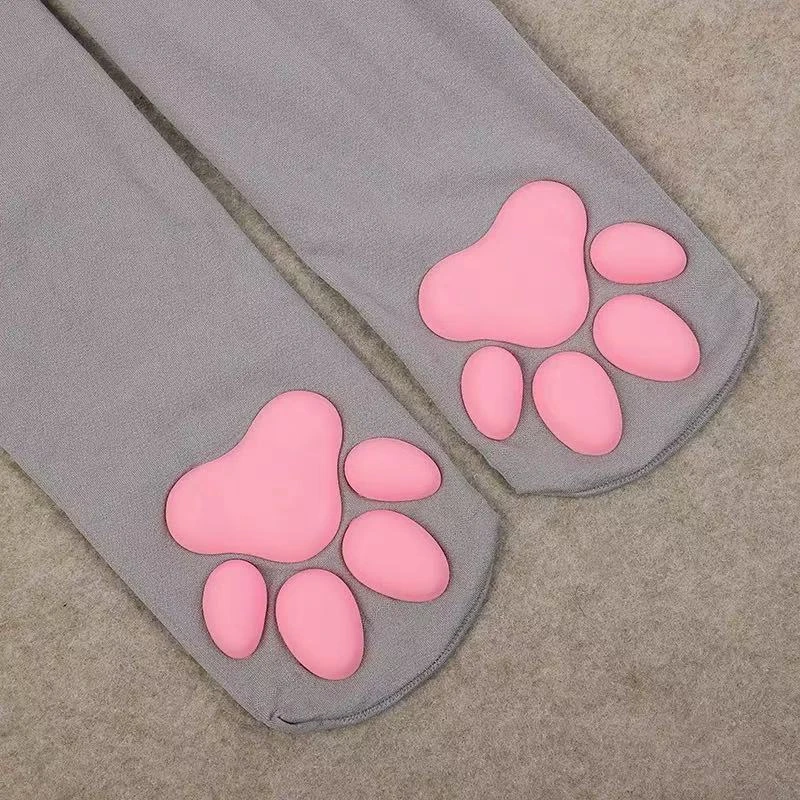 【猫爪小袜】3D立体长筒可爱日系猫爪二次元洛丽塔可爱脚印袜网红