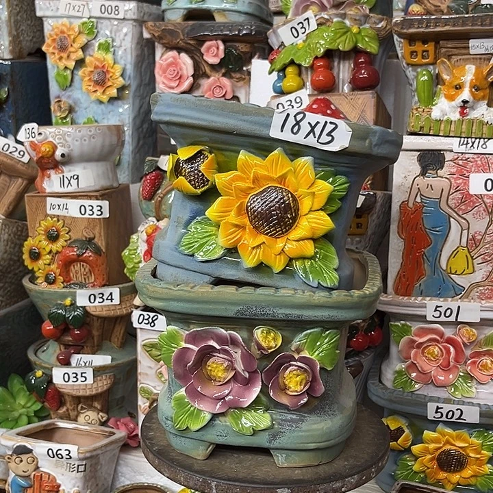 粗陶材质多肉花盆