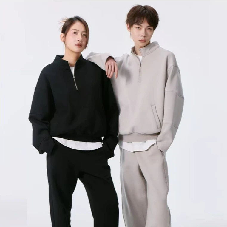 卫衣立领拉链套头不缩水常规男装宽松时尚套装运动休闲秋季男士