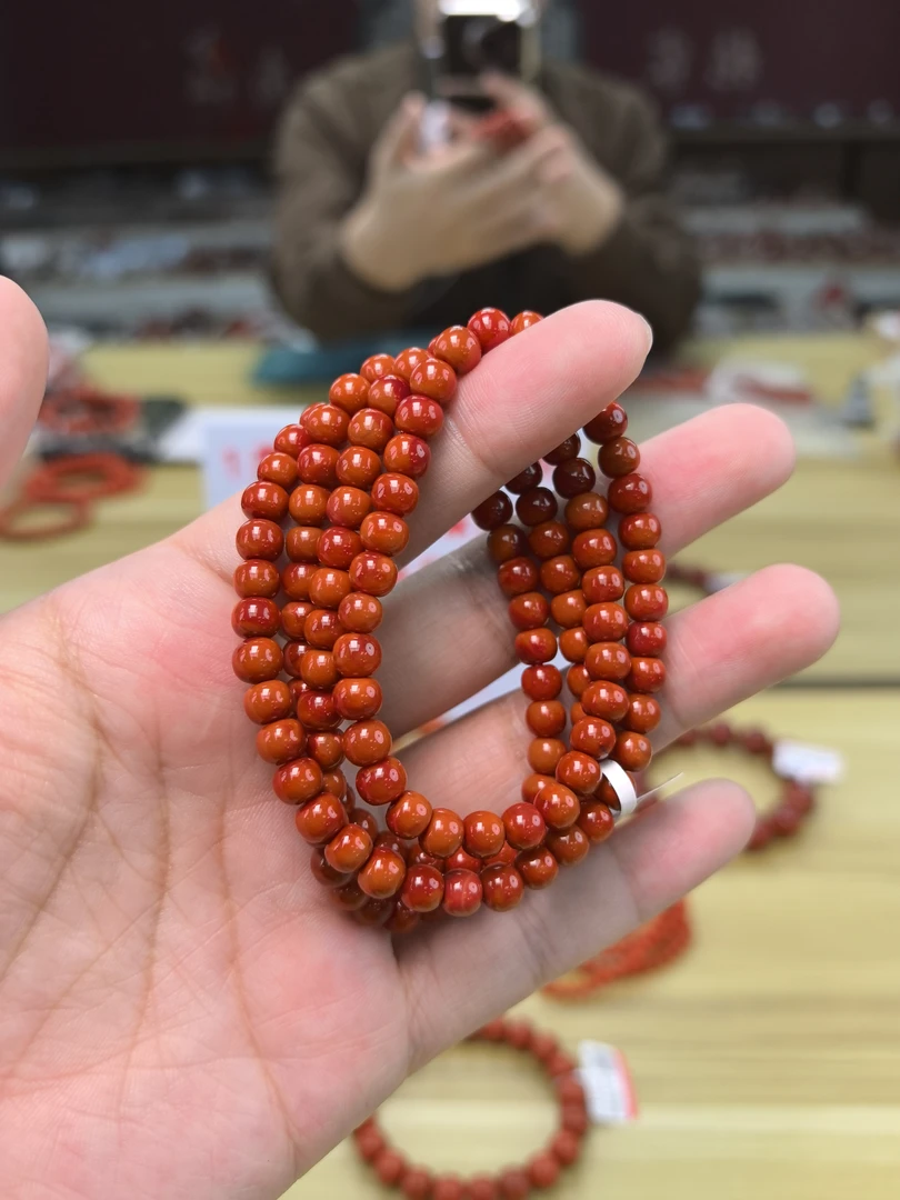 【小刘南红】瓦西牛血（云端）老型珠链6mm多样化发一