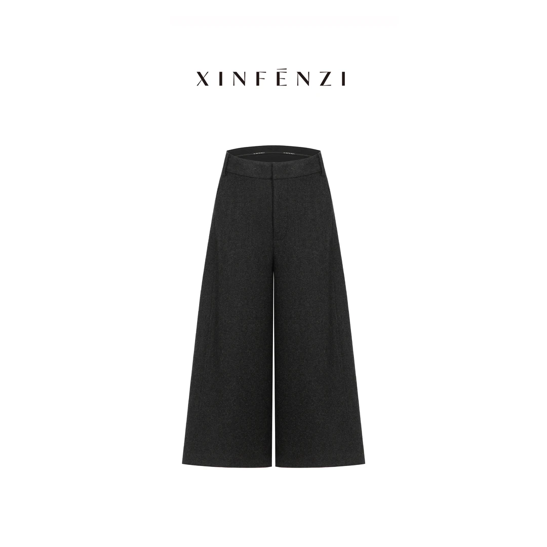 【漫步倾心】XINFENZI 重磅高品质羊毛呢显瘦A版裤 WPT36927