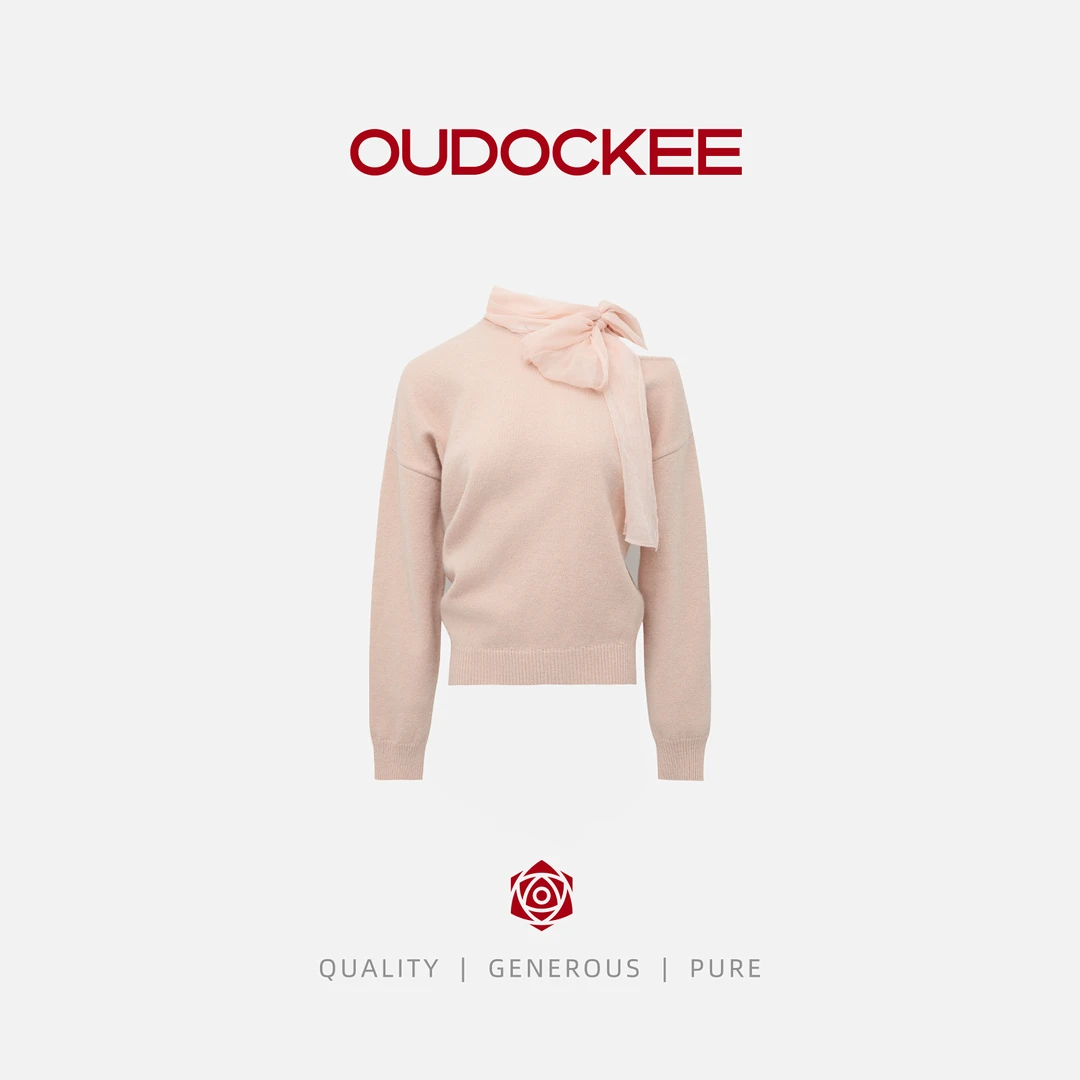 OUDOCKEE 鸥鸥【香飘飘】韩系蝴蝶结时尚气雅毛针织衫 MACAB830T