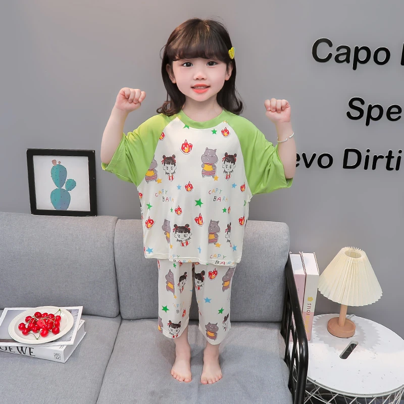 女童莫代尔小女孩睡衣夏季薄款2025新款宝宝儿童夏天家居服空调服