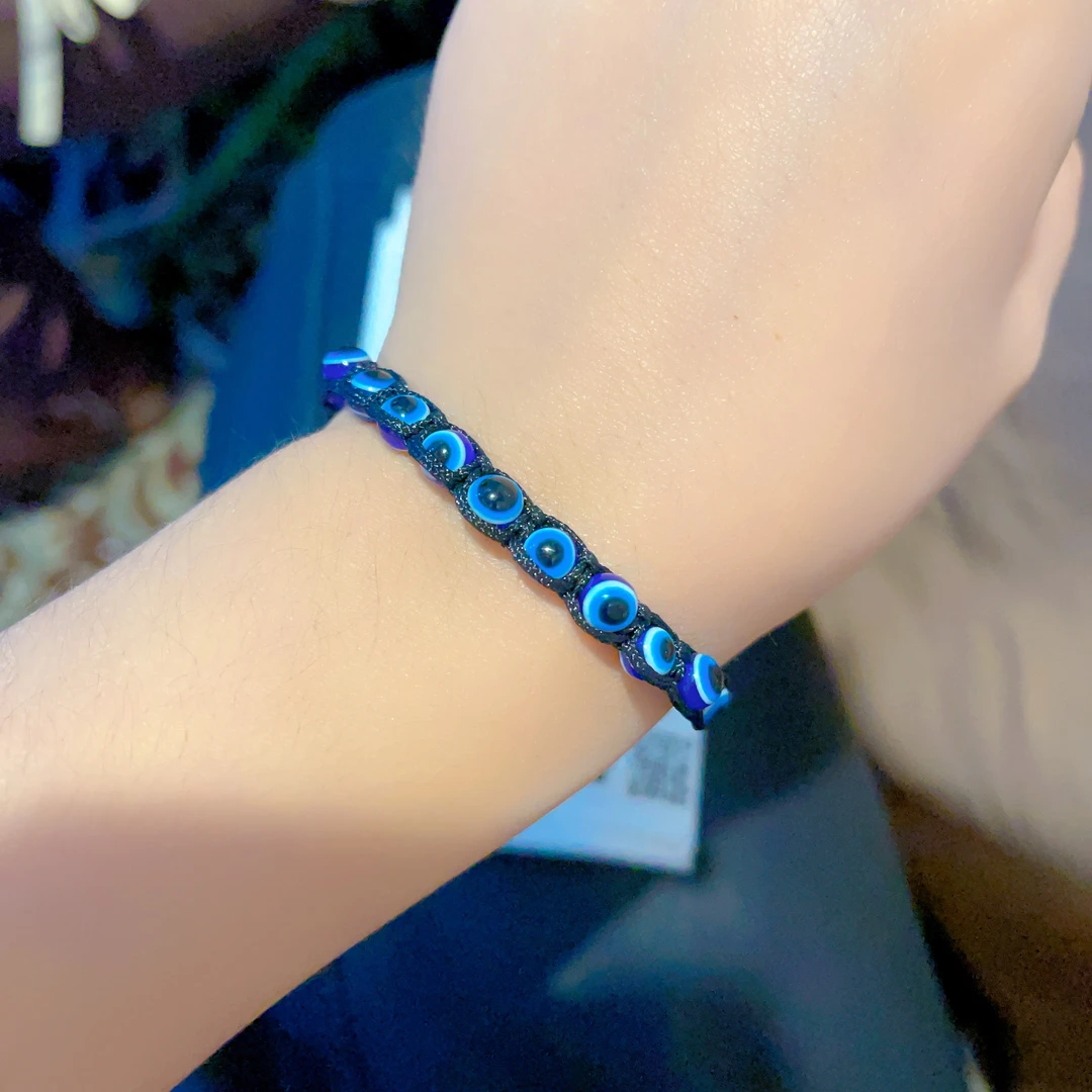 非金属亚克力手链 487新款蓝眼睛手工手链爆款白搭时尚气质蓝色