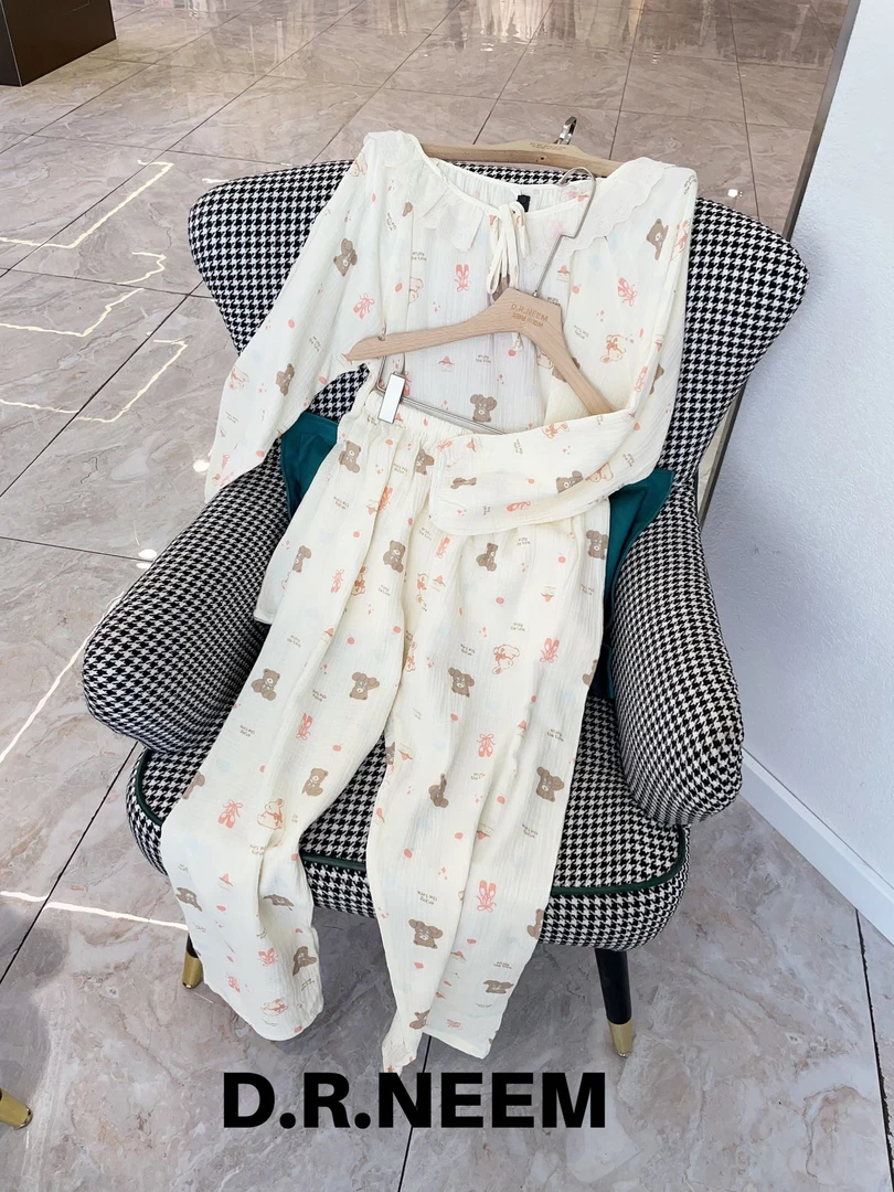 DRN 蕾丝翻领家居套装