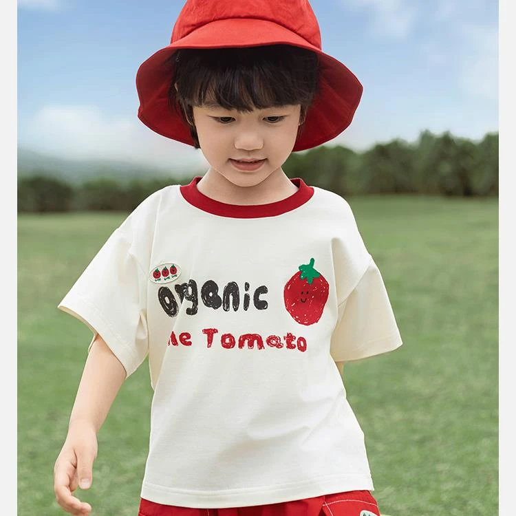 YOEHYAUL/幼悠【水果乐园】夏二波时尚宽松舒适男童夏季T恤  N6098