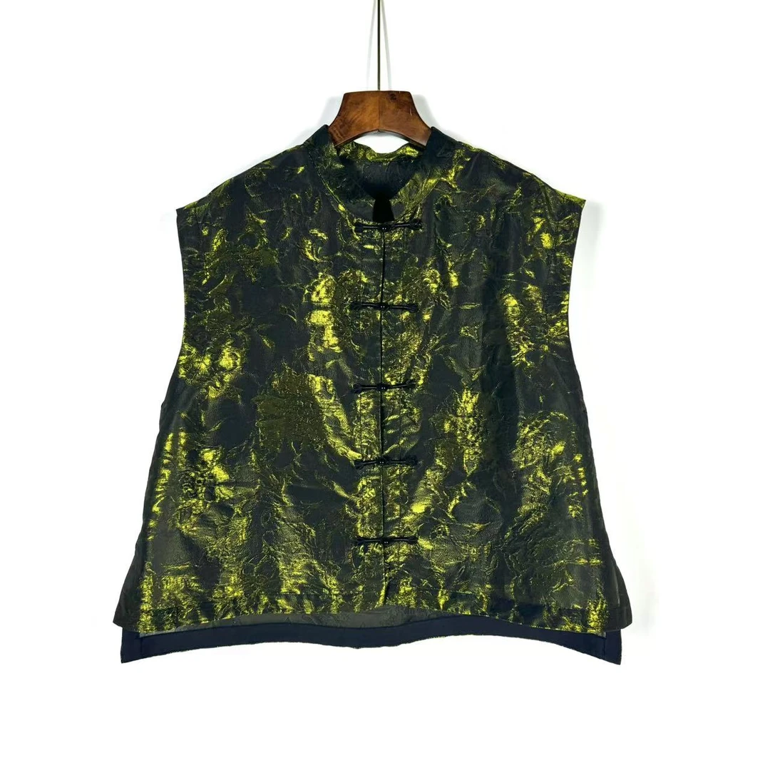 朱总原创设计L25M-2C247绿影中式马甲