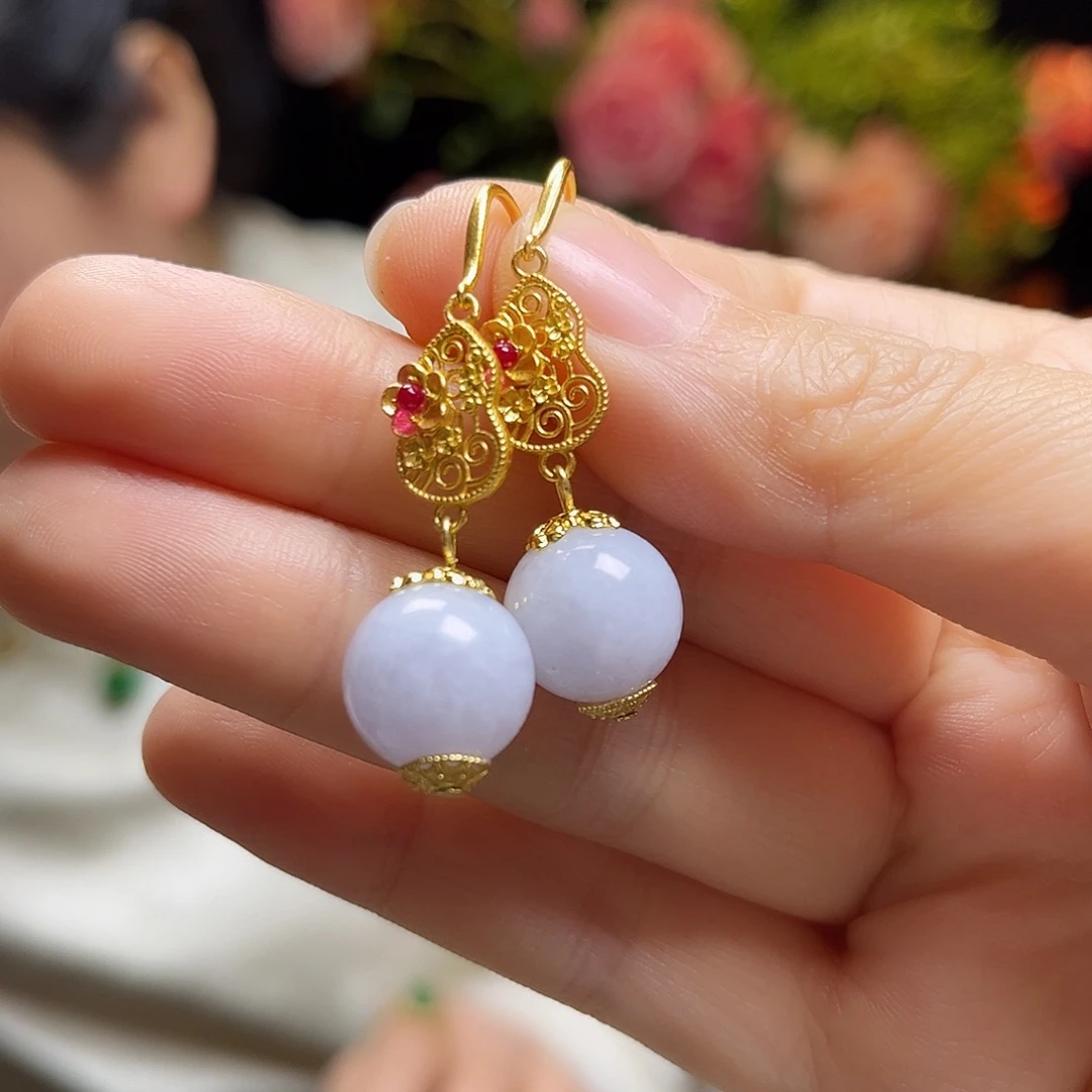 翡翠颈饰银S925镶嵌紫