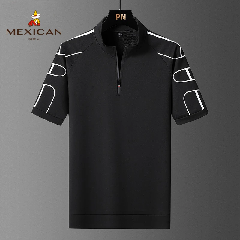 Mexican/稻草人Polo衫男士夏季商务休闲宽松透气短袖半袖体恤上衣