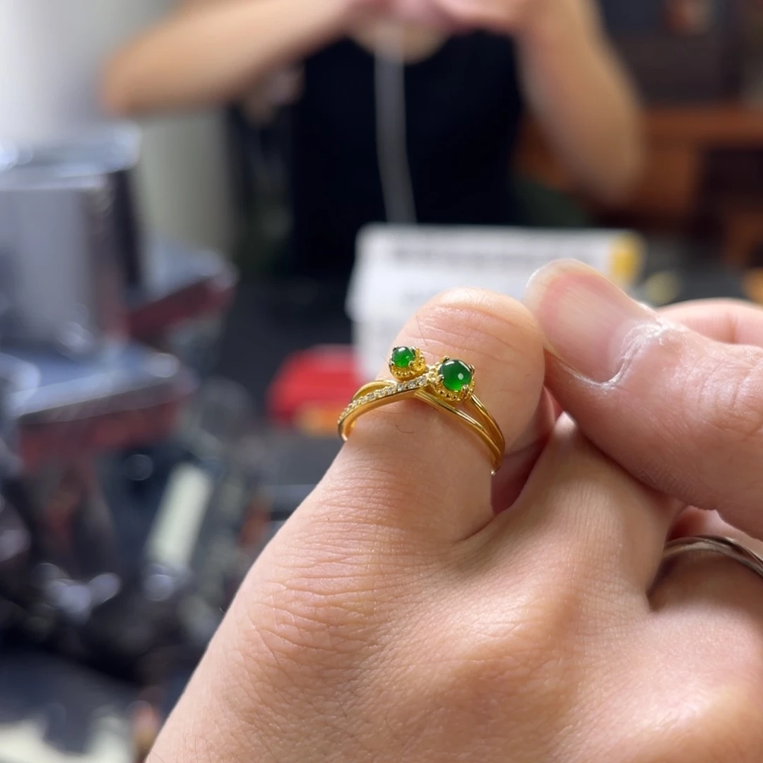 翡翠银S925镀金镶嵌颈饰