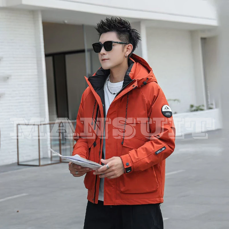 737-658 冬季御寒保暖锁温男士百搭时尚休闲潮流断码修身棉外套