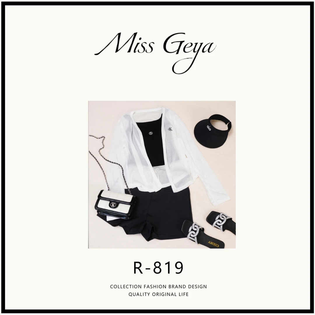 RR•「R-819」夏季新款简约修身潮流休闲设计师百搭上衣AZ-9015