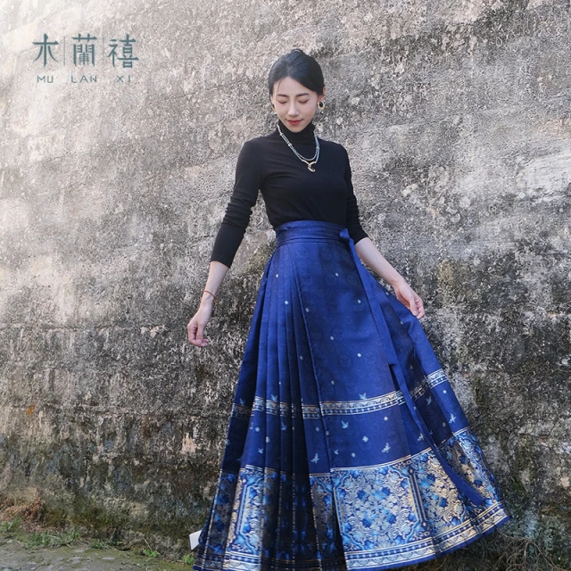 木兰禧原创【穿金蝶】织金马面裙仿妆花重工质感提花缎国风马面裙