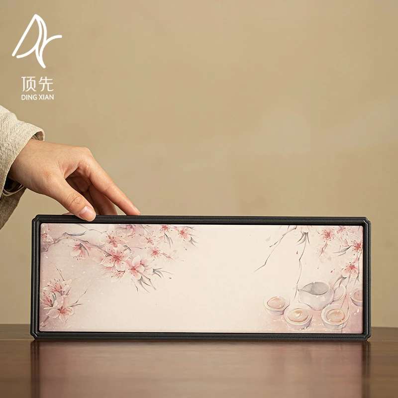 阿七的器 长方形十里桃花茶盘干泡国风泡台家用茶台-F161