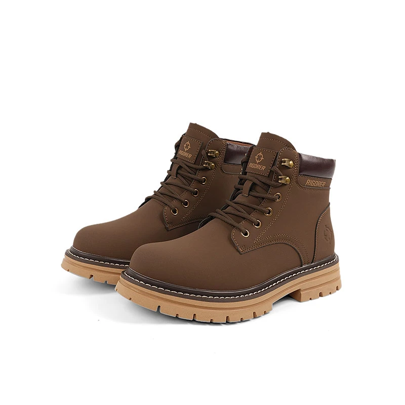 RIGORER/准者新款秋季男鞋马丁靴耐磨增高户外休闲复古时尚工装靴