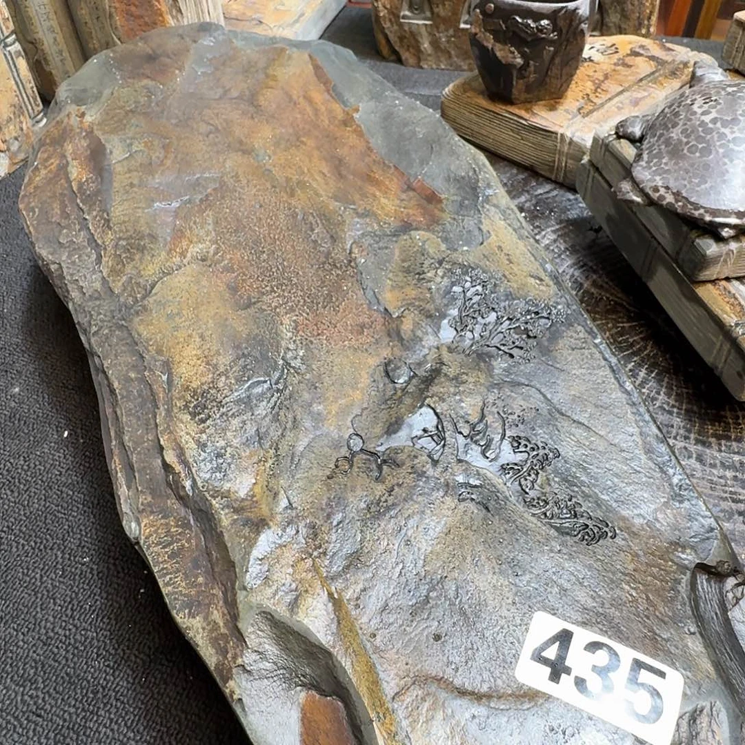 歙砚石刻干泡茶盘