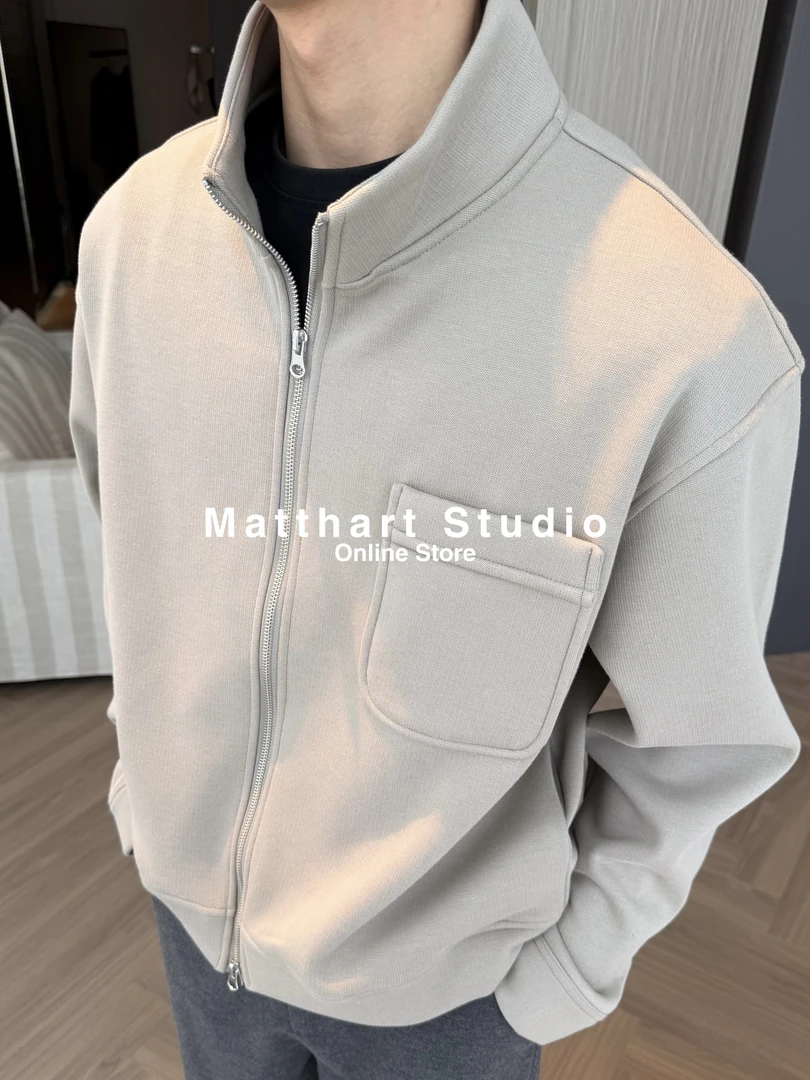 Matthart 秋冬磨毛内里立领卫衣外套