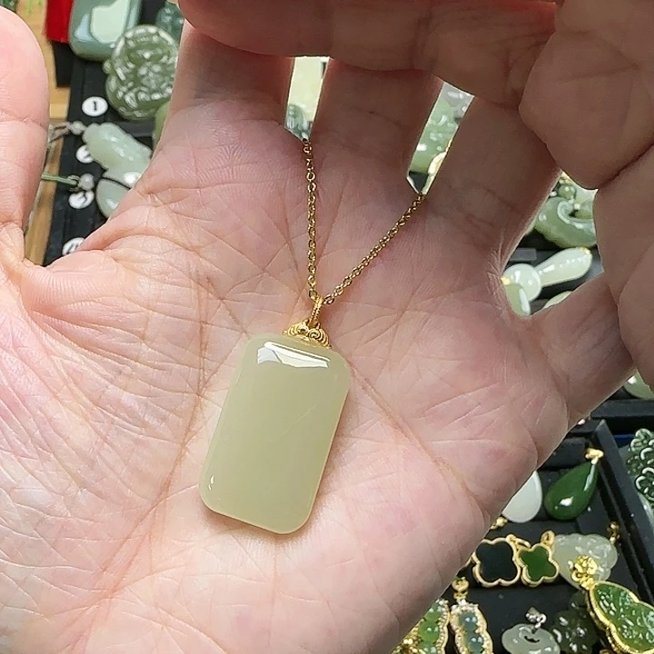 颈饰银S925镶嵌和田玉