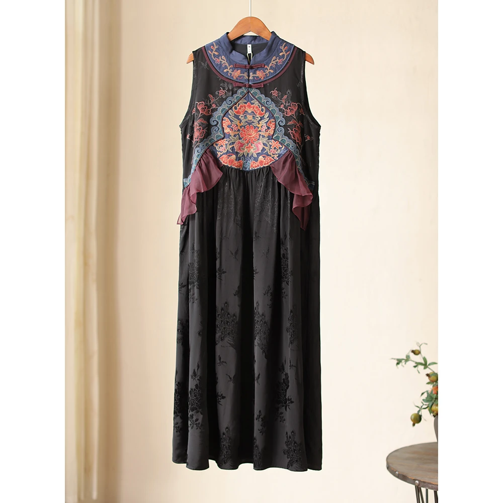 新中式国风女装背心连衣裙23c106