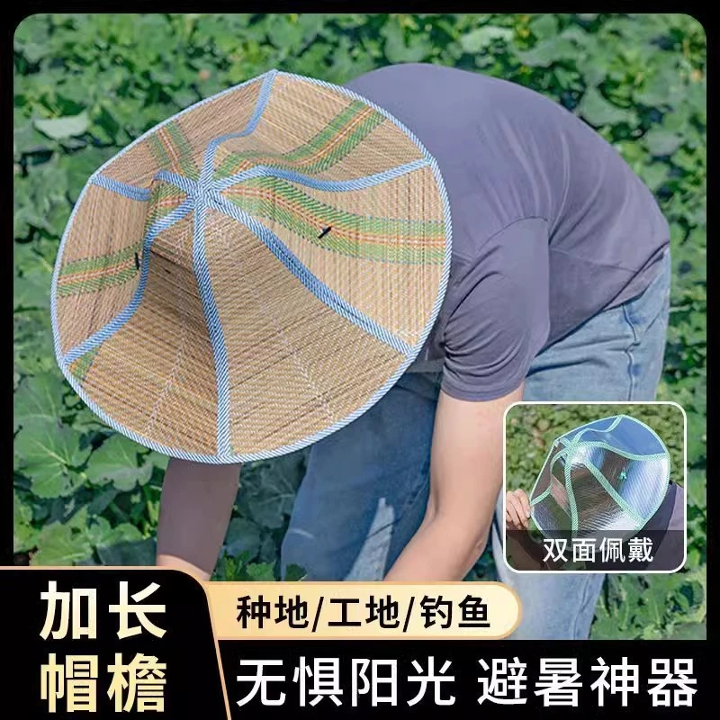 户外时尚【折叠草帽】大帽檐男女通用遮阳帽折叠防晒帽农民夏季草编