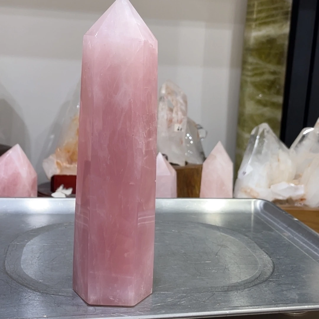 水晶未镶嵌珠宝半成品粉水晶