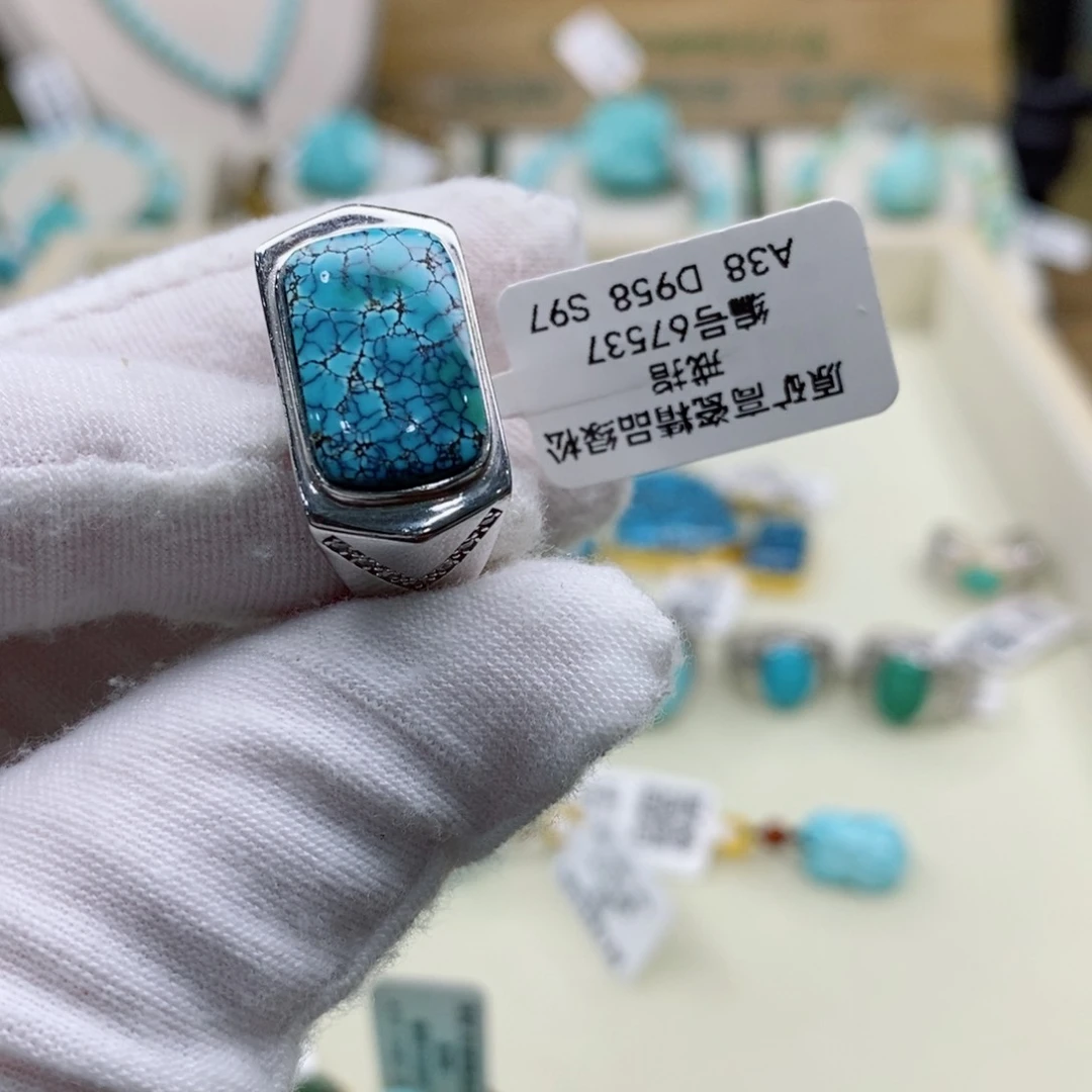 绿松石珠宝奇石银S925镶嵌