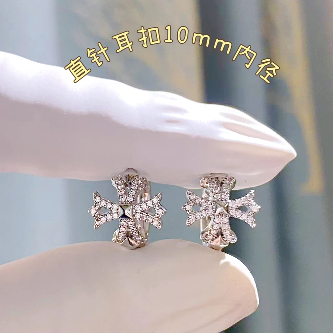 合金耳饰 时尚气质轻奢【K027】克克直针耳扣10mm内径耳圈耳环精致