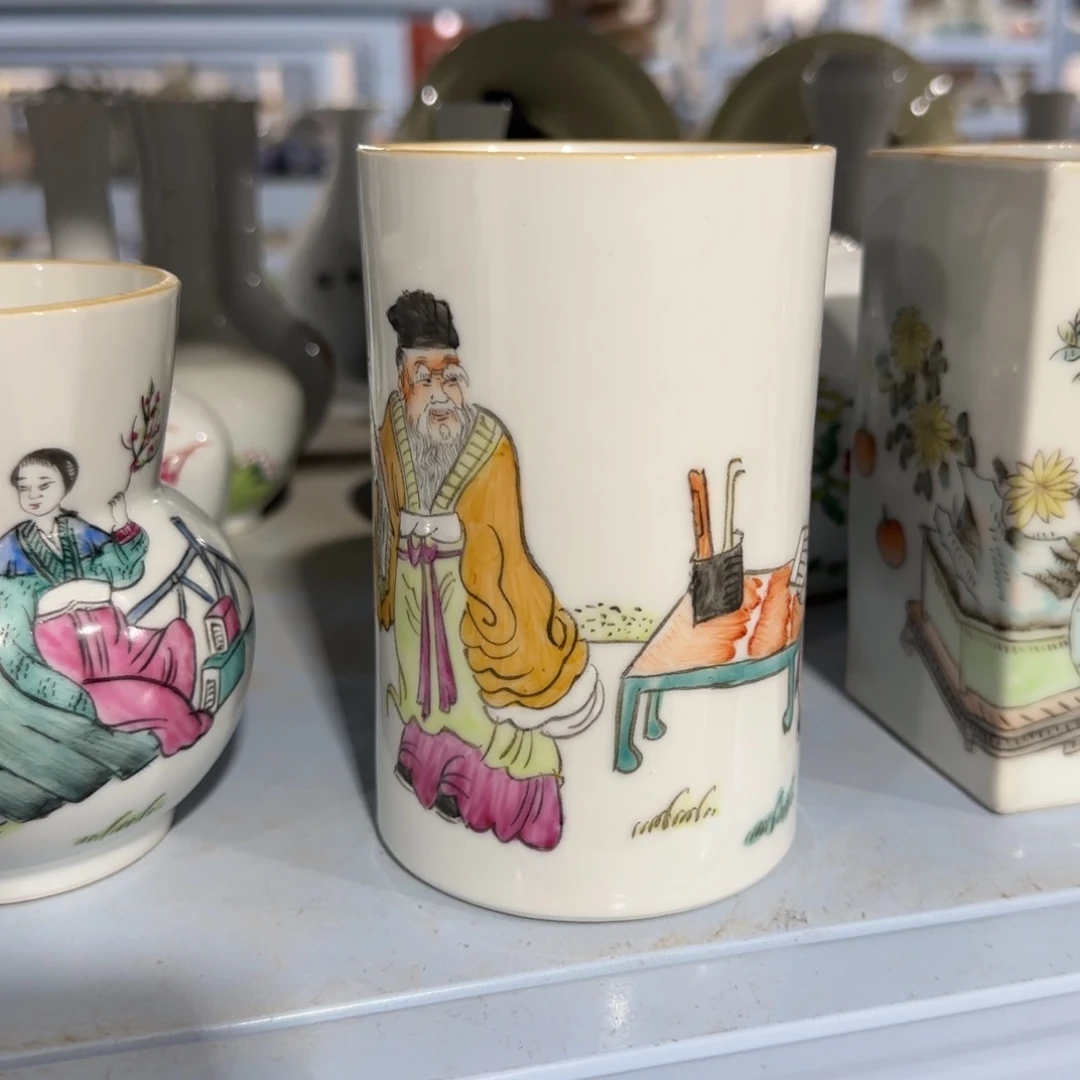 手绘瓷器，全部处理