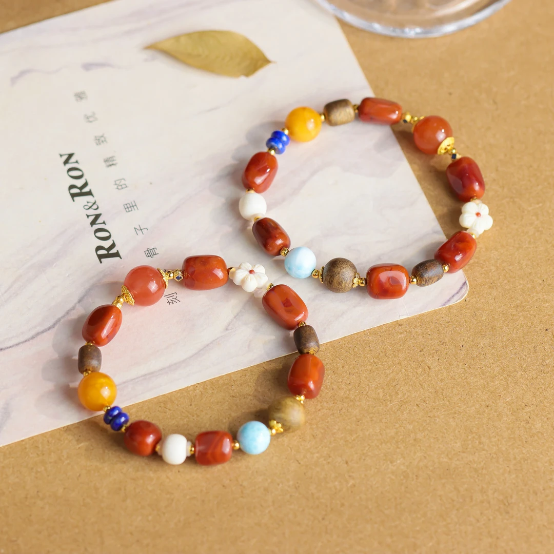 猛犸牙随型珠手工DIY国潮国风女款单圈手串（多样性发货 发其一）