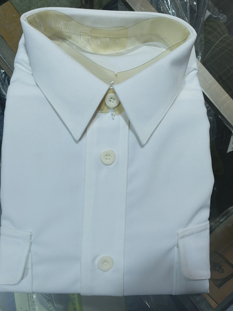 老式男士白色夹克衬衣，短袖衬衫结实耐磨