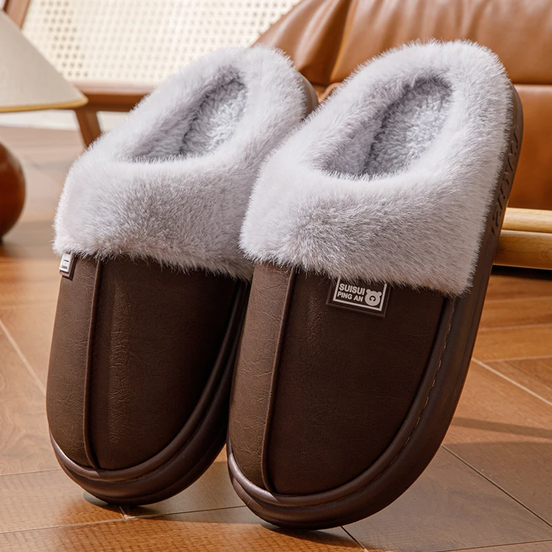 棉拖鞋男士2025冬季新款家居用室内防滑保暖棉鞋加绒情侣棉鞋冬天