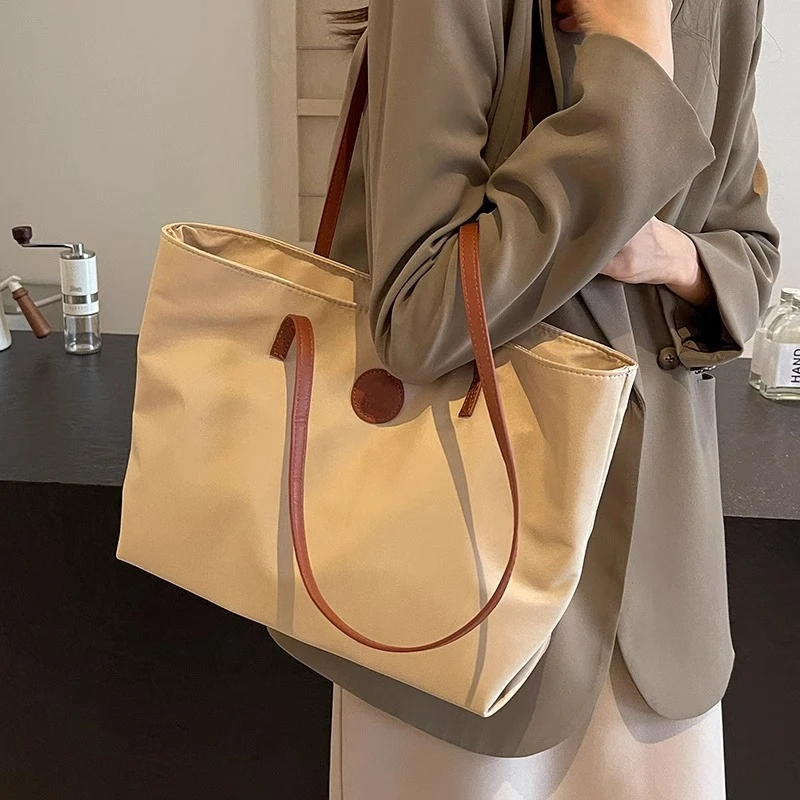 帆布包包女大容量2025新春夏百搭休闲单肩购物袋上课通勤托特包